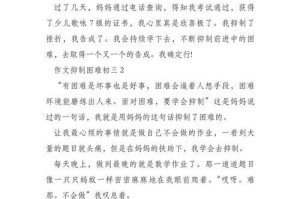 困境中的决心（一段关于奋斗与坚韧的故事）