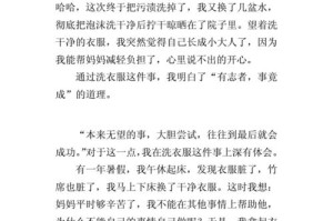 洗衣服的第一次（尝试不同的生活）