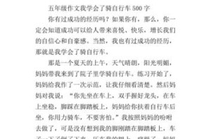 独自一人，掌握了骑行的技巧（坚持不懈的努力，学会了骑自行车）